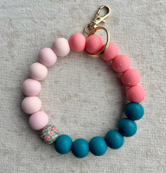 Spring Silicone Wristlet Keychain