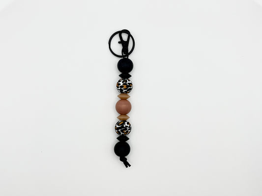 Cheetah Print Silicone Keychain Strand