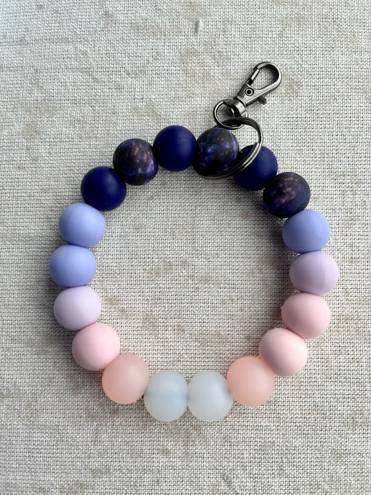 Galaxy Silicone Wristlet Keychain